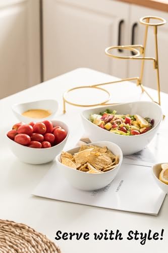 LAUCHUH Serving Dishes for Entertaining Porcelain Serving Bowls for