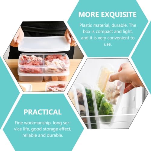2 Pack Fridge Food Storage Containers with Lids with Divided