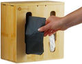 2-in-1 Bamboo Plastic Bag Holder and Trash Dispenser – Large Capacity
