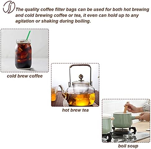 HRX Package 50pcs Disposable Cold Brew Bags 8x12 in for Home Coffee