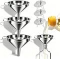 2027 Stainless Steel Filter Funnel,7 Pack Funnel Set