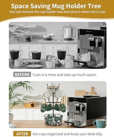360° Rotating Coffee Cup Holder Tree