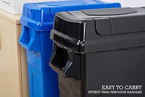 United Solutions 23 Gallon Black Plastic Swing-Lid Waste Container