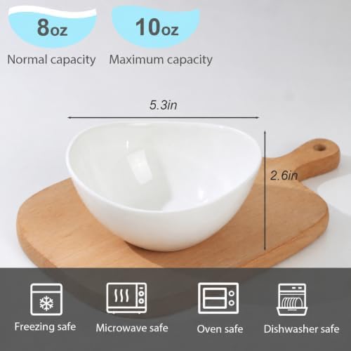 Samsle Porcelain Small Serving Bowls, 10 Ounce Dessert Bowls for Ice
