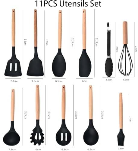 19 Pieces Kitchen Utensil and Knife Set with Block, with 11 Piece