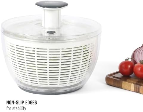 Calphalon Aero 6.3-Qt Salad Spinner & Vegetable Washer, Fruit Cleaning Bowl with Built-In Strainer Basket for Lettuce, Greens, Produce & Kitchen Meal Prep