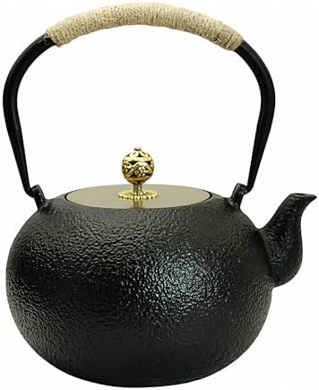 40.6oz Cast Iron Teapot, Black, with Infuser