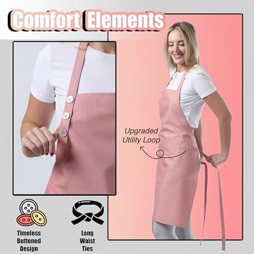 TOSHE Kitchen Apron for Women & Men Waterdrop Resistant, Adjustable