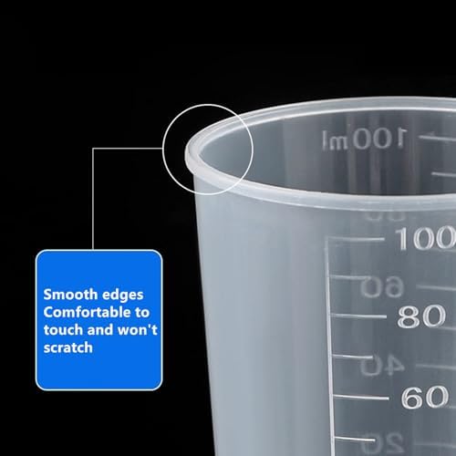 5 Pack Measuring Cup Set,3.4 Oz (100ml) Transparent Plastic Liquid