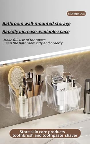 Wall Mount Organizer Bins, 6 Pack, Clear