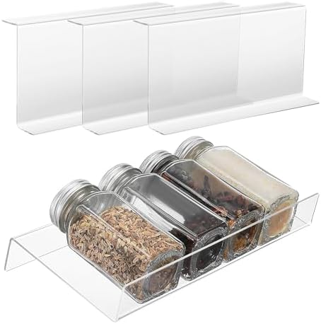 DOITOOL Expandable Spice Drawer Organizer 4 Piece Set Acrylic