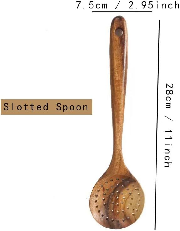 Souped Up Recipes 6 Piece Natural Teak Wooden Kitchen Utensils Set