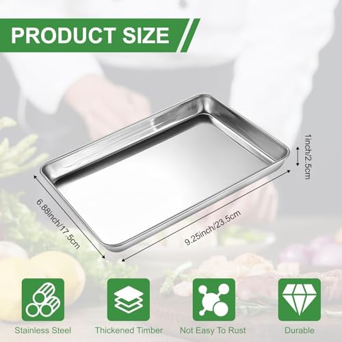 12 Pack Stainless Steel Baking Sheet Bulk Non Stick Oven Tray