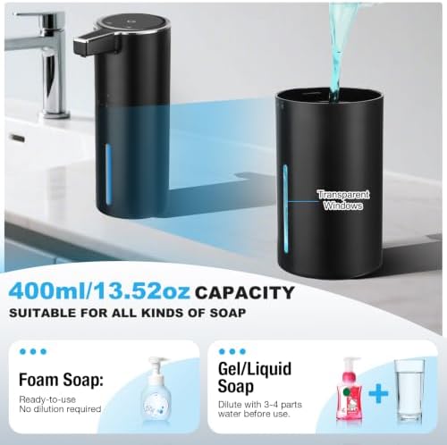 Automatic Soap Dispenser Touchless, 13.5oz Rechargeable Foaming Pump