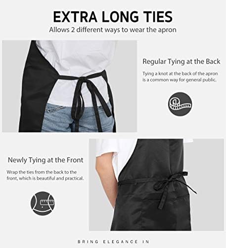Syntus 12 Pack Apron with 2 Pockets Aprons for Men Women, Polyester