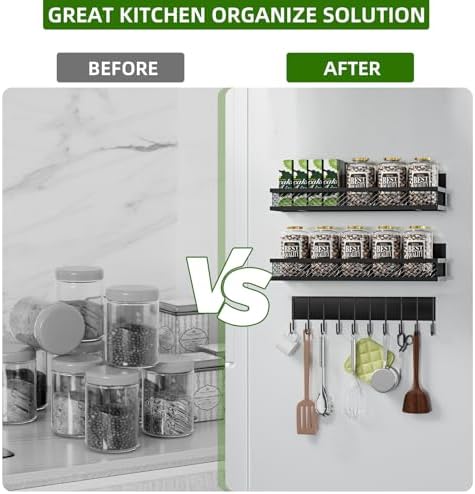 3 Pack Magnetic Spice Rack for Refrigerator