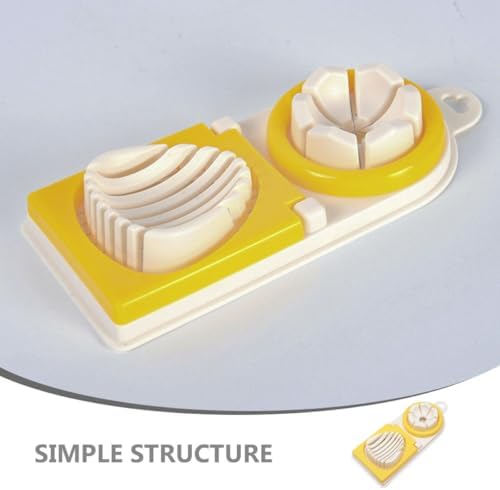 Manual Egg Slicer with Stainless Steel, One Press Yellow Kitchen Tool