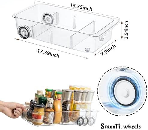 2 Pack Roll-Out Refrigerator Storage Drawers