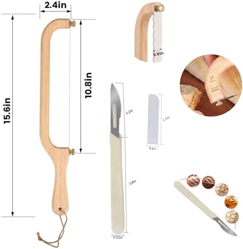 Sourdough Bread Knife Set with 3 Serrated Blades and Bread Scoring