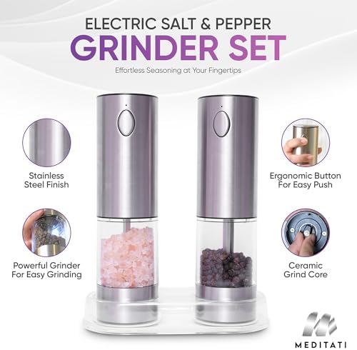 Rechargeable Automatic Salt & Pepper Grinder Set of 2