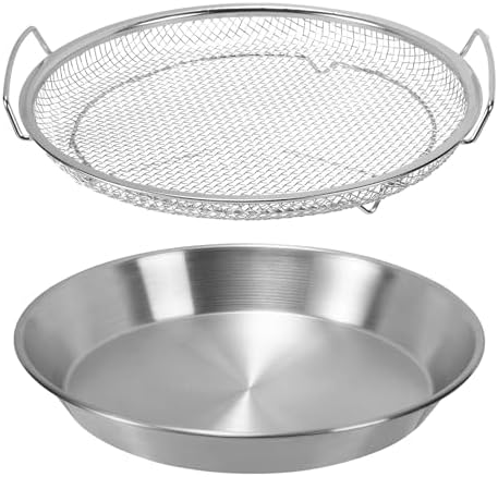 Stainless Steel Oil Strainer Set, 2-Piece Mesh Draining Rack with
