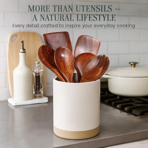 6-Piece Natural Teak Wood Utensil Set