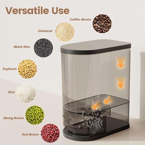 SYNCVIBE Large Rice Dispenser, 22-25 Lbs, Airtight, Measuring Cup