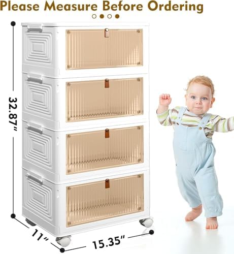CTSNSLH 4-Tier Plastic Storage Bins with Lids, 23QT