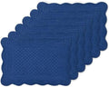 6 PC Quilted Placemats, 18"X13"Extra Large Cotton Placemats Set of 6
