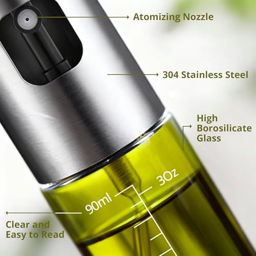 2-Pack Oil Sprayers with Funnel and Brush, 3.4oz