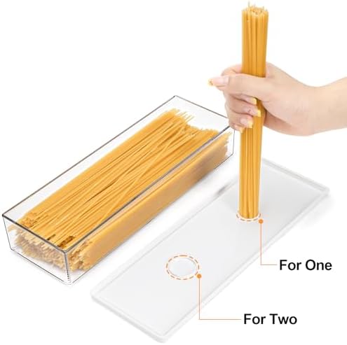 ZENFUN 6 Pc Pasta Containers with Lids for Pantry, Airtight Spaghetti