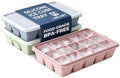 Silicone Ice Cube Trays with Lids 3-Pack (Green+Blue+Pink)