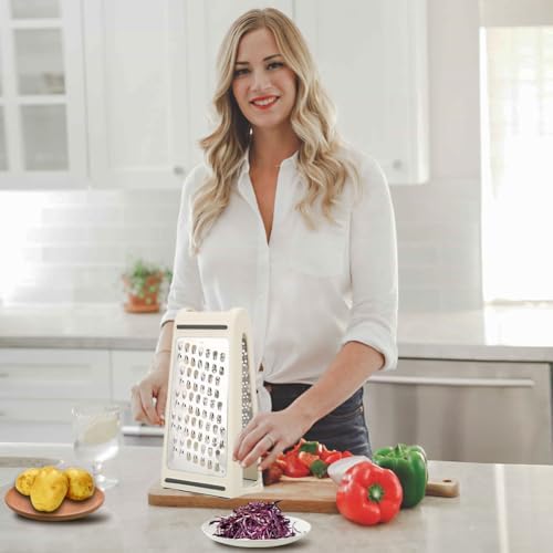 Cheese Grater - Reversible Box Grater with Two Sides Handheld