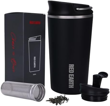 GiNT 17oz Travel Tea Mug with Infuser, 2 Lids. Vacuum Insulated 316