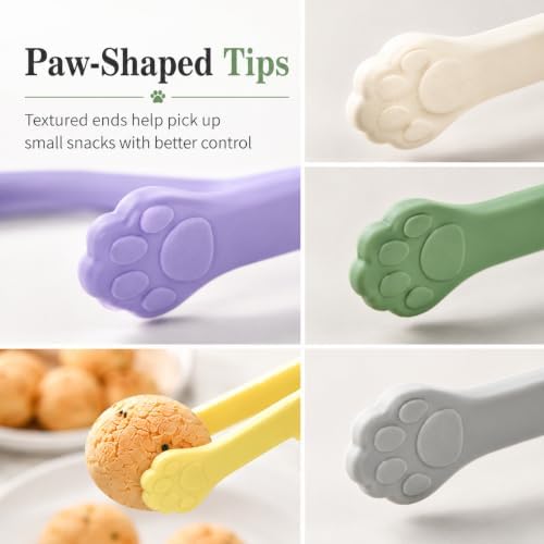Mini Silicone Cat Paw Snack Tongs, 6 Pack, 5.5 Inch
