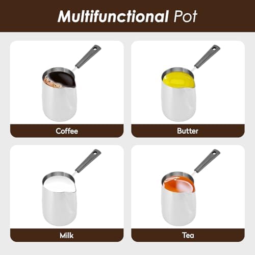Turkish Coffee Pot 12oz/350ml Milk Frothing Jug Tea Pot Butter Melting