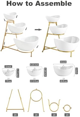 LAUCHUH Serving Dishes for Entertaining Porcelain Serving Bowls for