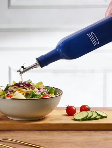 Blue Glass Oil and Vinegar Dispenser Set