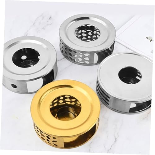 Stainless Steel Teapot Warmer Base Xmas 2 Pcs with Tealight Holder
