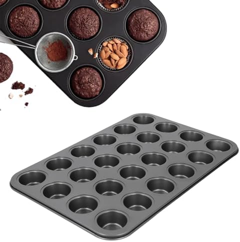Mini Muffin Baking Pan, 24 Cup Non Stick Cupcake Tray Tin Cupcake Pan