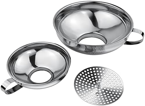 3 Pack Canning Funnel 3-in-1 Stainless Steel Funnel Set Wide Mouth
