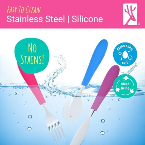 Elk and Friends Kids/Toddler Silverware with Silicone Handles | 6pcs