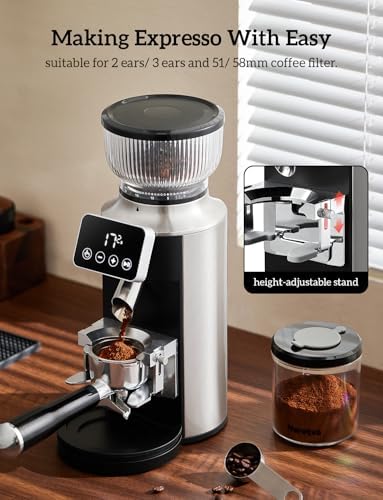 Neretva Burr Coffee Grinder and Espresso Maker, Stainless Steel