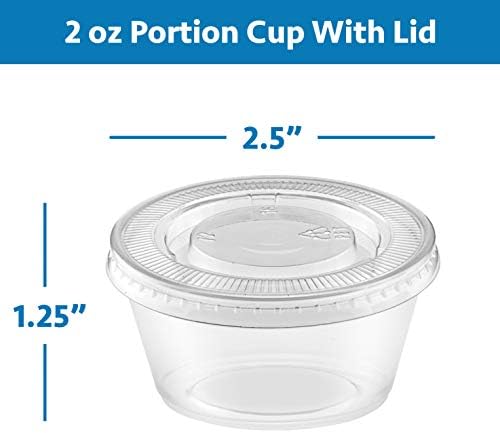 NYHI 2 oz Small Clear Plastic Cups Disposable Jello Shots with Snap on