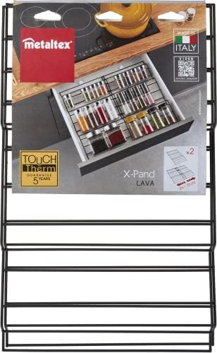 Metaltex 361375000 X-Pand Lava Spice Rack, Metal, Black