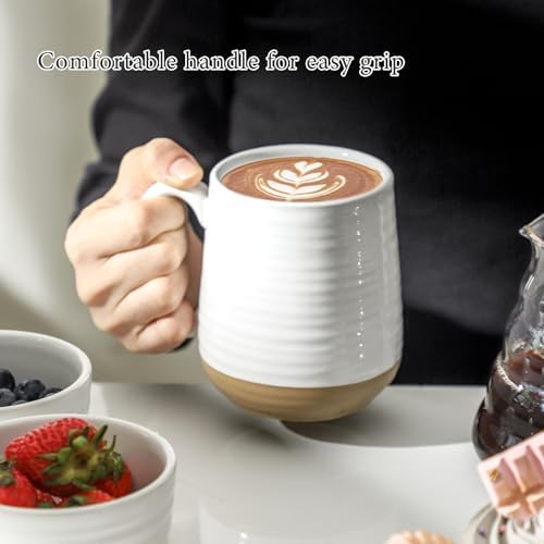 HASENSE Coffee Mugs Set of 4, 15oz Ceramic Coffee Cups with Handle