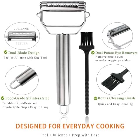 Sunkuka Potato Apple Vegetable Peeler Julienne Peeler for Kitchen