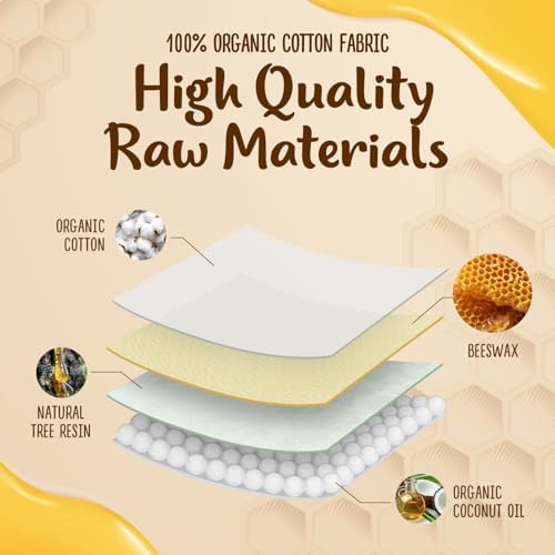 Bee’s Wrap Reusable, Eco Friendly Beeswax Food Wraps, Organic Cotton