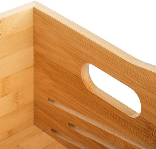 Noamus 2 Tier Bamboo Stackable Storage Bins, 4 Compartment Potato and