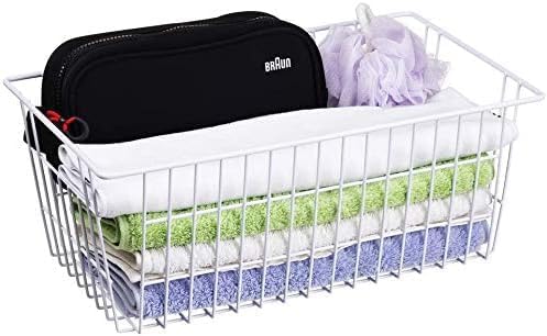 SANNO Freezer Baskets Wire Farmhouse Large Organizer Storage Bins Rack